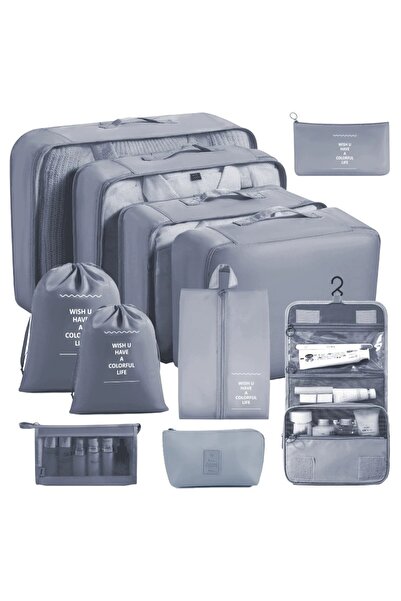 Choice13 11 PCS Grey 7/8/9/10 Pcs Set Travel Organizer Storage Bags Suitcase ...