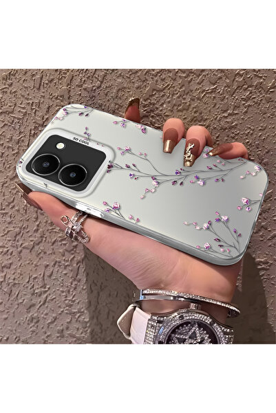 CHICASELUX Vivo Y36 4G/5G Uyumlu İnce Dal Çiçek Kılıf, Aşınmaya Dayanıklı Min...