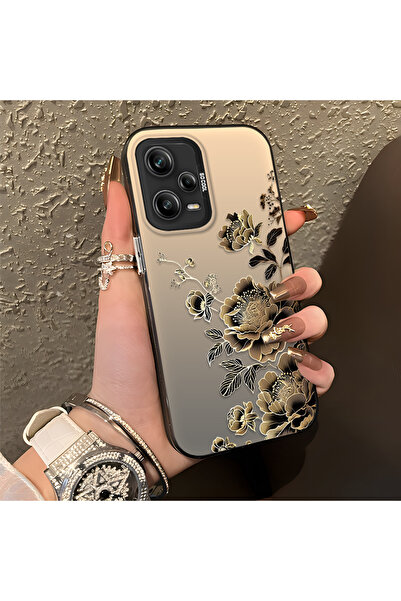 PATTERNOVA Redmi Note 12 Pro 5G Uyumlu Kırılmaz Silikon Güzel Çiçek Desenli B...