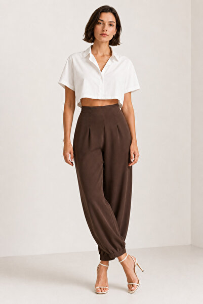 MUZOTEX Pantaloni tip balon model shalwar din țesătură crep importată