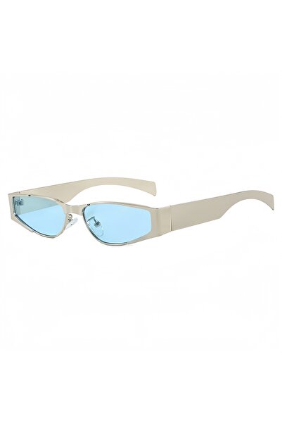 Choice Blue Fashionable Square Small Frame Metal Sunglasses for Men and Women...