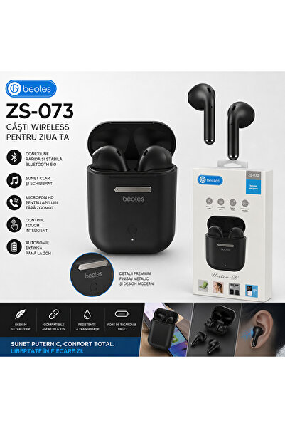 ROHS Casti Wireless InPods, Beotes ZS-073, Negru