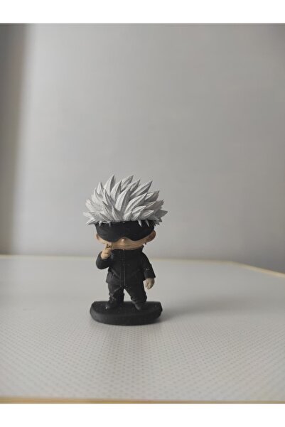 FigurBende Chibi Gojo Satoru 8 cm – El Boyaması SLA 3D Baskı Koleksiyon Figürü