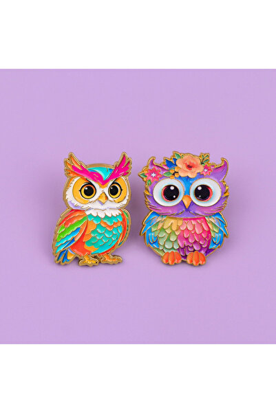 Choice 2pcs 2pcs Cartoon Enamel Pin Cartoon Owl Brooch For Coat Women's Brooc...