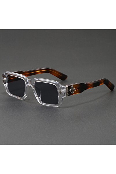 Choice1 White Retro Square Leopard Print Sunglasses For Men Women Fashion Pun...