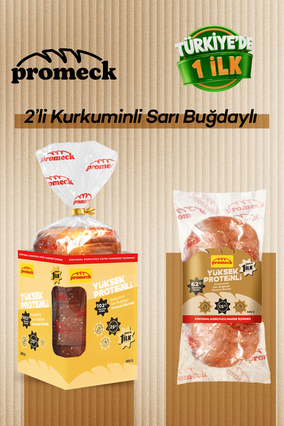 Promeck Yüksek Proteinli Kurkuminli Sarı Buğdaylı 2'li