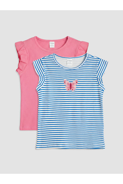 LC Waikiki Crew Neck Embroidered Girls' Tank Top 2 Pack