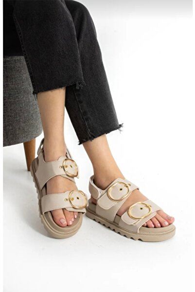 PAPATAY 8725 Gold Buckle Stylish Casual Women's Sandals - Thick Sole Adjustab...