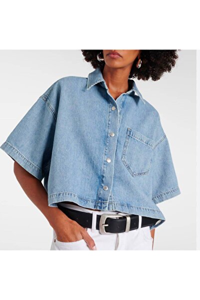 ADA BUTİK DİDİM YENİ SEZON YUMOŞ KUMAŞ DENİM CROP GÖMLEK
