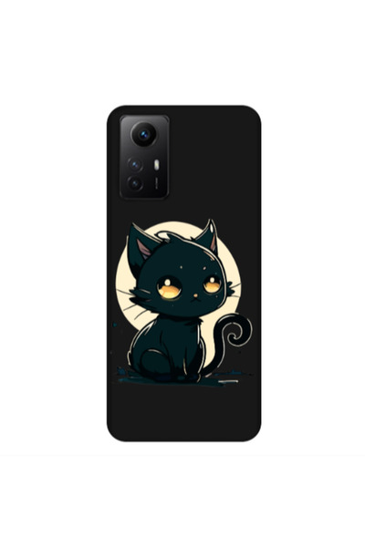 Other Xiaomi Redmi Note 12s Black Cat Black Colored Silicone TPU Θήκη
