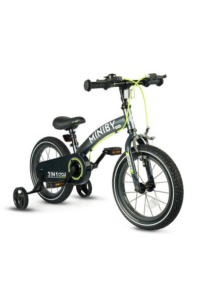 QPLAY Bicicletă fără pedale pentru copii Miniby 14 inch Gri