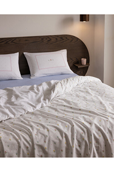 Madame Coco Emilienne Single 100% Cotton Ranforce Printed Duvet Cover Set - Colorful