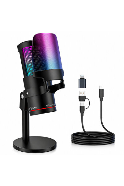 Velixo Microfon USB profesional cu braț reglabil, cardioid, reducere a zgomot...