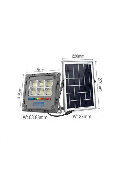 Jiayi Proiector LED Solar, Putere 400W, Autonomie 12h, Kit Complet cu Panou F...