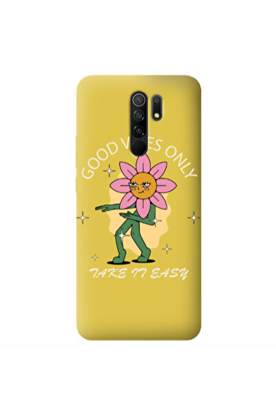 Other Xiaomi Redmi 9 Good Vibes Only Yellow Colored Silicone TPU Θήκη