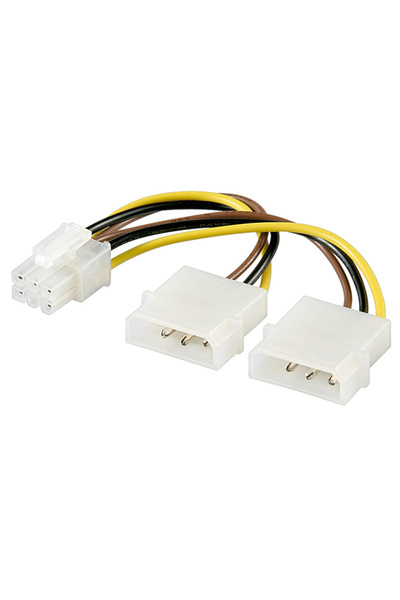 goobay καλώδιο 2x molex 4pin σε 1x 6pin 51360, 0.15m