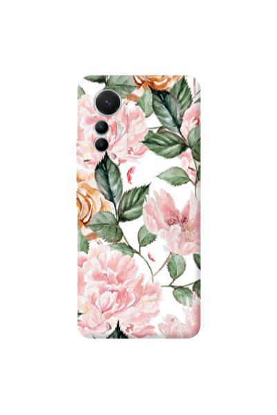 Other Xiaomi Mi 12 Lite Pink rose and laves Transparent Silicone TPU Θήκη