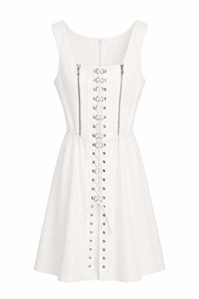 elif teke Zippered Hooked Dress Ecru