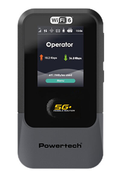 POWERTECH 5G κινητός δρομολογητής PT-1512, WiFi 6, AX900 διπλής ζώνης, 4000mAh