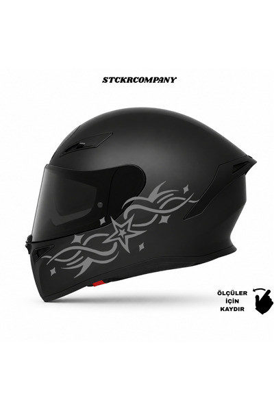 STCKRCO Tribal Desenli Yıldız Sticker - Yıldız Kask Sticker - Yıldız Motor St...
