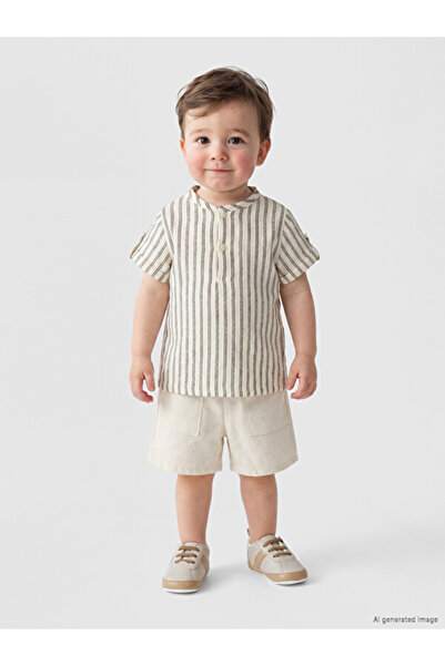 LC Waikiki Esvab • Modern & Distinctive Striped Baby Boy Muslin Shirt and Sho...