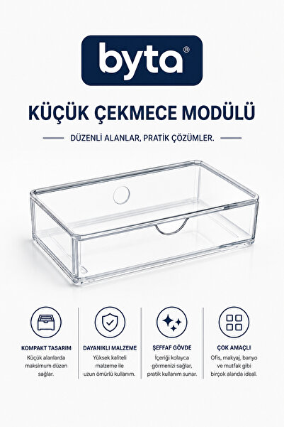 BYTA Transparent Mini Drawer Organizer – Multi-Purpose Organizer Box for Cosm...