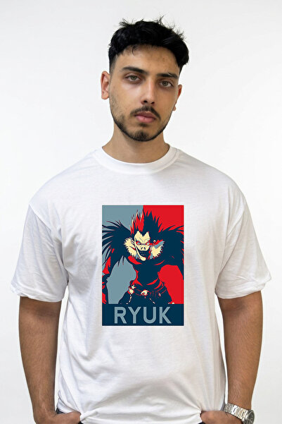 Anetos Ryuk_1 Design Printed Oversize White T-Shirt