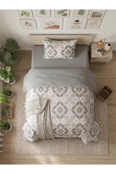 MORRİVAL SET DE LENJERIE DE PAT CU FERMOAR PENTRU O PERSONĂ, CU CĂDERE DUBLĂ, 120x200, CU CĂDERE DE PAT 155x230, 3 PIESE