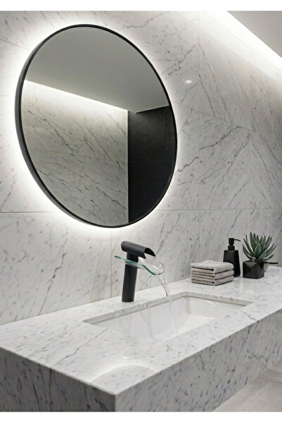 titanium design Cam Şelale Siyah Lavabo Bataryası