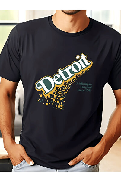 17TAKI A Single Detroit-Themed T-Shirt, Featuring Round Neck Made of Pure in ...