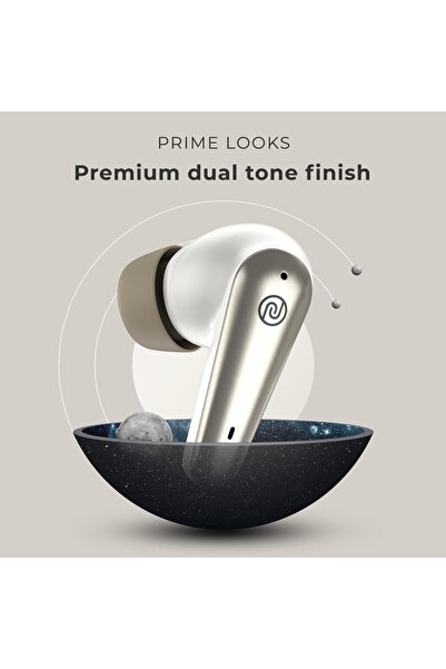 Noise Buds X Prime in-Ear Truly Wireless Earbuds with 120H of Playtime, Quad Mic with ENC, Instacharge(10 min=200 min), Premium Dual Tone Finish, 11mm Driver, Bluetooth v5.3,(Champagne White)