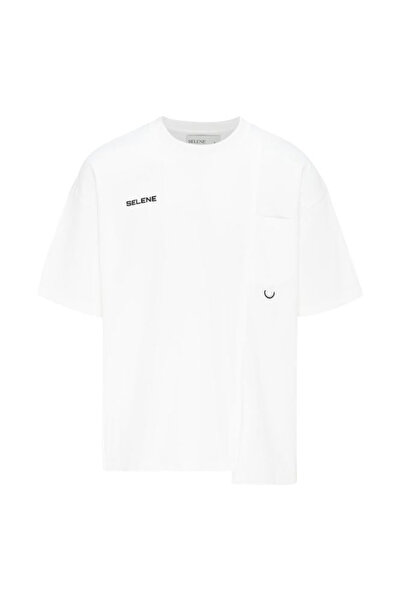 SELENE Unisex - Crew Neck Pocket Detail Oversized T-Shirt