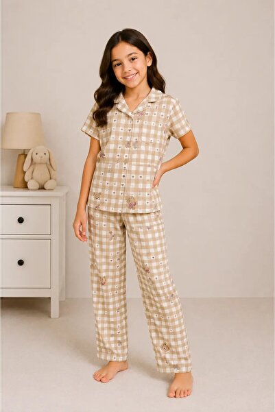 My Hanne Patterned Girls' Pajama Set 9928