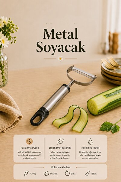 NUHA Ahşap metal saplı sebze soyacağı