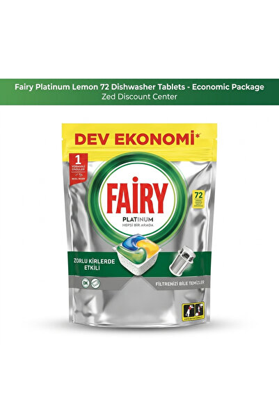 Fairy Tablete pentru mașina de spălat vase Platinum Lemon 72 - Pachet economic