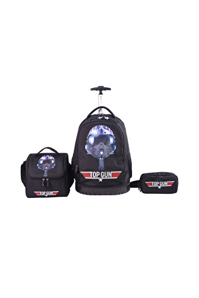 STAR BABiES MOON Licensed Top Gun 3-in-1 Kids Trolley Backpack Set - (18-Inch...