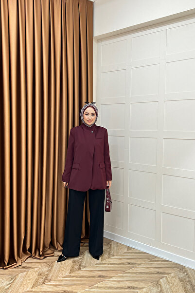 Stilife Sara Blazer Ceket Bordo