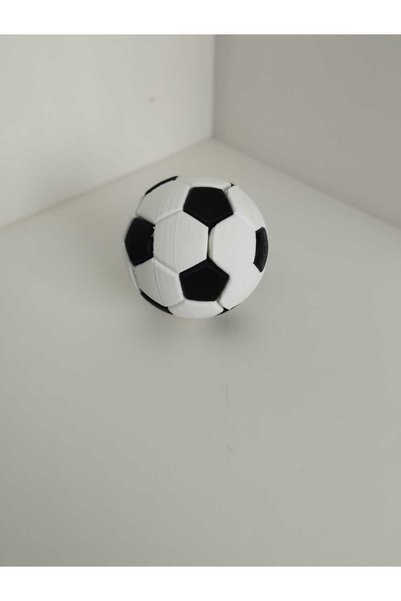 3D Layshop Set of 2 3D Soccer Ball Keychains and Table Ornaments - Black and White Sports Fan Gift (4.2 cm)