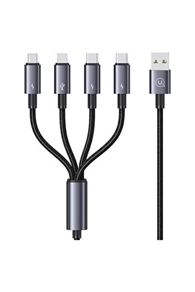 Usams Cablu de încărcare 4-în-1 USB-A la USB-C/Lightning/Micro USB 1,2m 15W