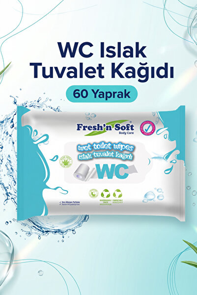 Fresh'n Soft WC Islak Tuvalet Kağıdı / Islak Mendil / Kişisel Bakım Islak Mendili 60'lı