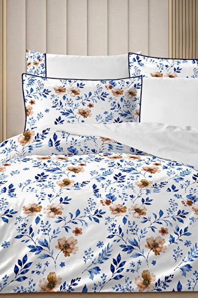 MonoHome 4 Pillows 100% Cotton Percale Duvet Cover Set Double Size-Premium Sp...