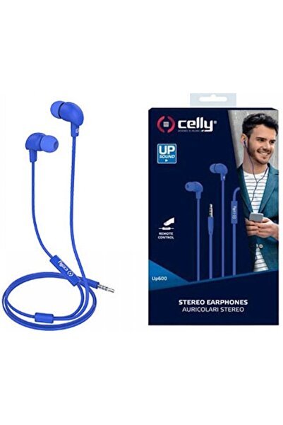 OEM Ακουστικά Celly με Μικρόφωνο, Επίπεδο Καλώδιο, Μπλε (411.738060)