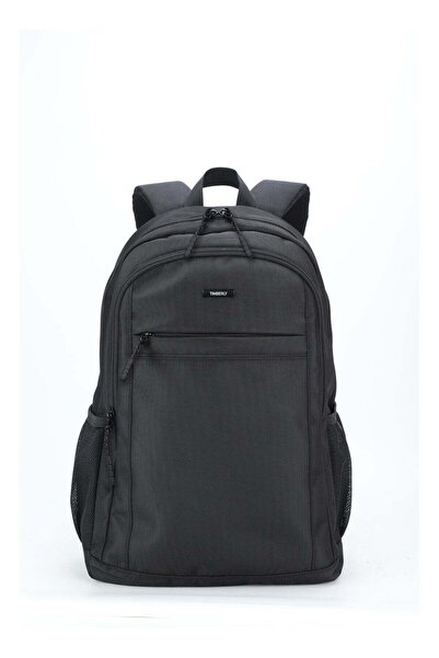 Timberly Black Polyester Backpack with Padded Straps, Laptop-Friendly Daypack...