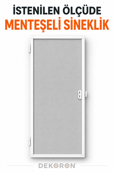 DEKORON Menteşeli Pencere Sinekliği Beyaz (EN: 0-70 CM, BOY: 0-130 CM) İsteni...