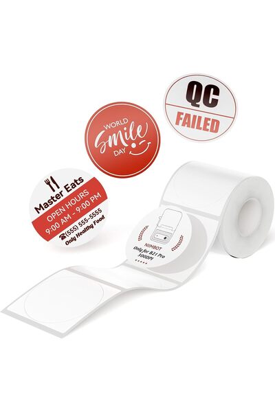 NiiMbot Red&Black Labels, Refill Sticker Papers Only for B21 Pro 300DPI Label...