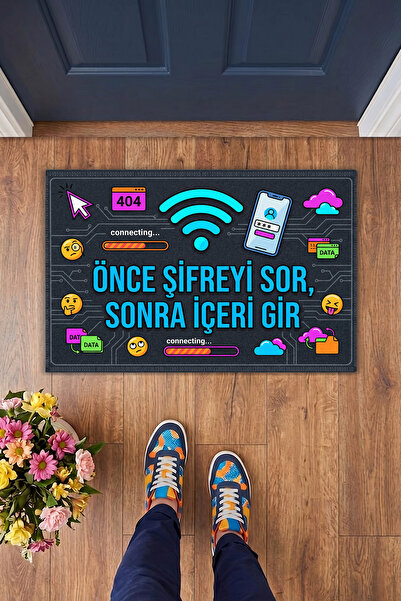 Charmbi Ask for the Password First Door Mat 40X60 Digital Printed Modern Deco...