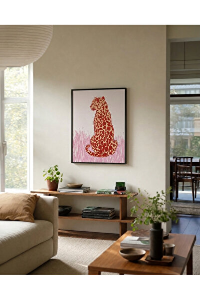 nuvahometr Modern Leopar Çerçeveli Poster Tablo Ev Salon Dekorasyonu