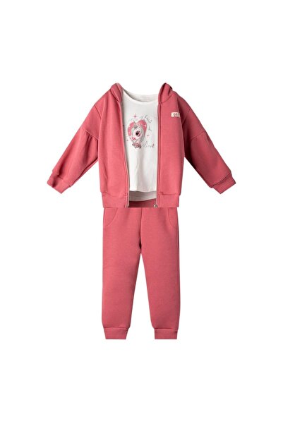 NEK KIDS WEAR 133925 Παιδικό σετ για κορίτσι, εκρού με χρώμα σε όψη σοβαρά ση...