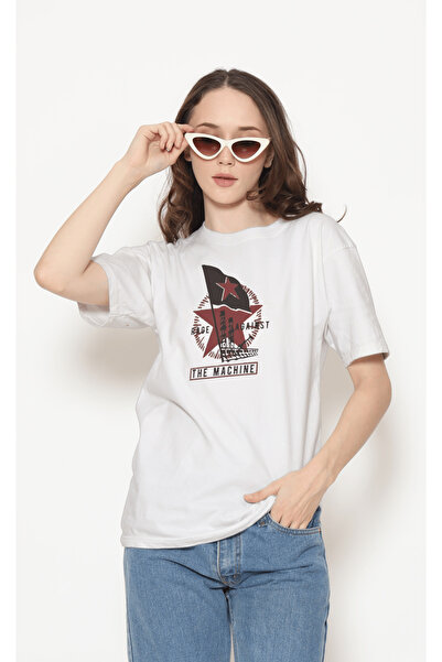 buzagi tasarım ürünleri Rage Against the Machine Unisex White Regular T-Shirt