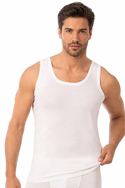 LİRONA Men's 100% Cotton Single Jersey Flexible Comfortable Thick Strap Under...